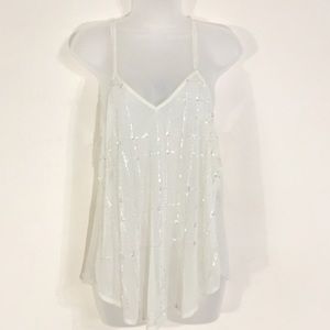 Rue21 Blouse Trasparent Cream Women Size L